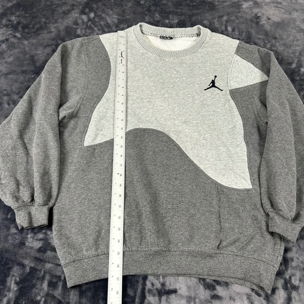 Jordan Sweatshirt Mens Small Grey Colorblock Jumpman Fleece Pullover 2460
